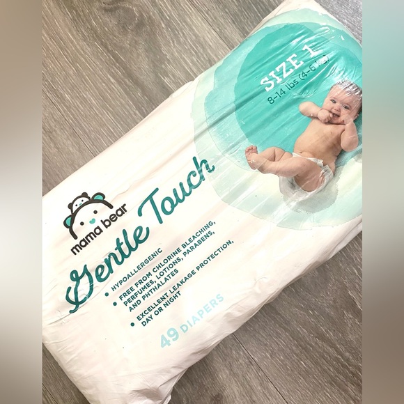 NEW BULK MAMABEAR DIAPERS GENTLE TOUCH SIZE 1 and 3! 2 PACKS OF BABYGANICS WIPES - Picture 6 of 9
